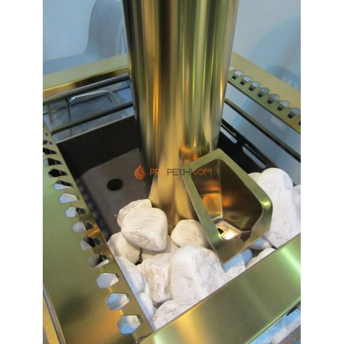 Дровяная печь для бани Ермак 36 Сетка-Люкс GOLD (нержавейка)