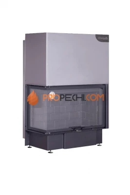 Каминная топка Экокамин ДЕЛЬТА 1000 LB два стекла левая черный шамот