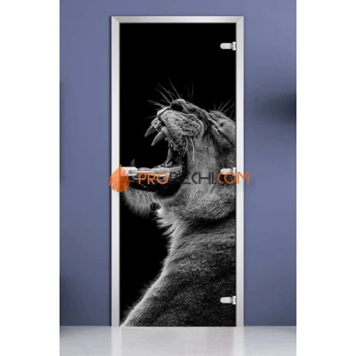 Стеклянная межкомнатная дверь DoorWood с фотопечатью Animals-20, 2000х700 мм