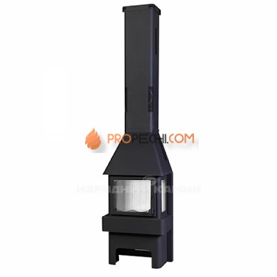 Печь-камин Бавария 3 стекла чёрная