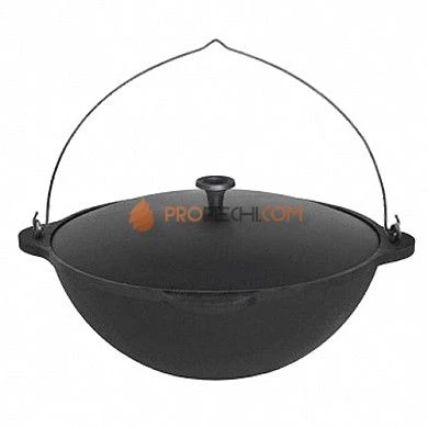 Везувий Казан чугунный 12 л. с ручкой и крышкой