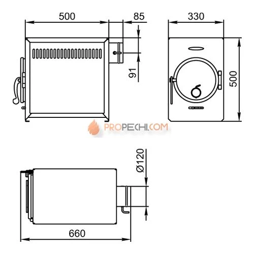 Печь отопительная TMF Нормаль-1 антрацит, НК, ТЗ