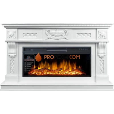Каминокомплект Royal Flame Corsica - Матовый белый с очагом Vision 42 LOG LED