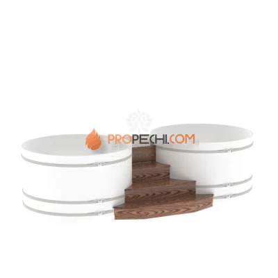 Подиум BentWood на 2 купели D 2,0х1,2 из мореной лиственницы