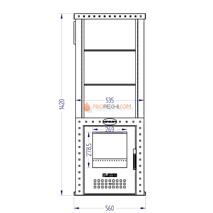 Газовая печь для бани Klover RT 20-RV 310S ( Талькомагнезит Радиатор )