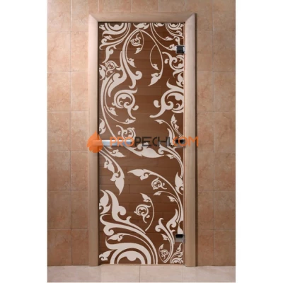 Дверь для бани DoorWood с рисунком Венеция Бронза, 2000x800 мм
