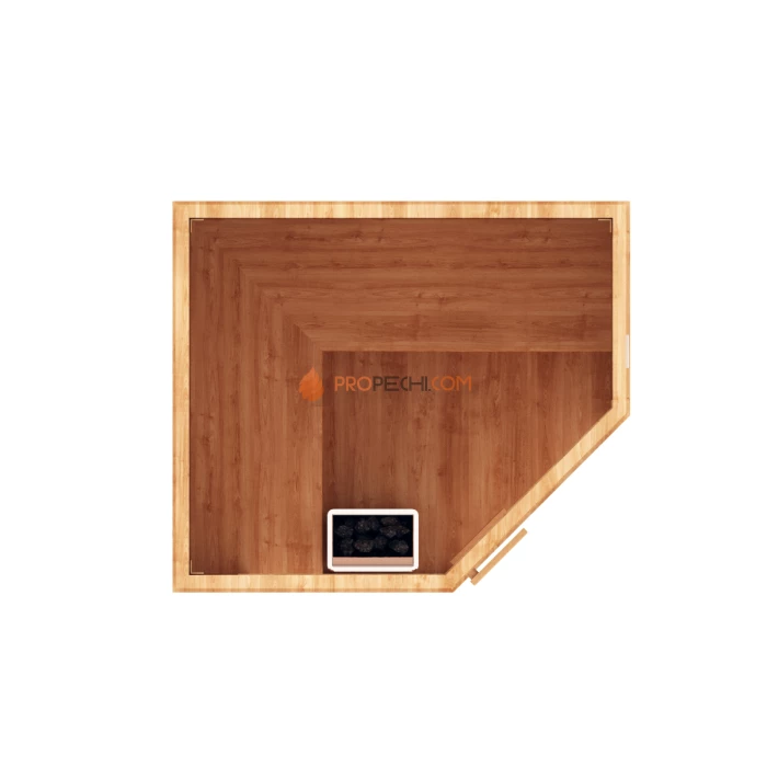 Финская сауна НКЗ 3-местная угловая 115x160x200 см