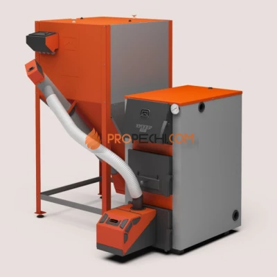 Отопительный котел Теплодар Куппер ПРО 42 с пеллетной факельной горелкой Комфорт 42