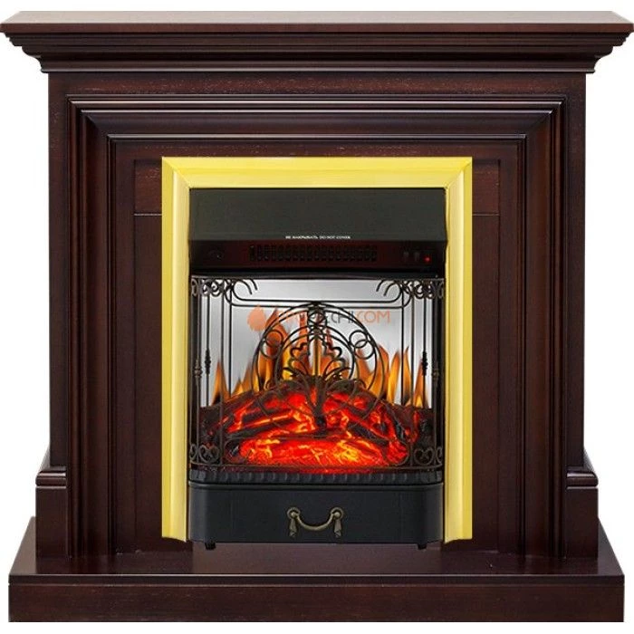 Каминокомплект Royal Flame Bradford - Темный дуб с очагом Majestic FX M Brass