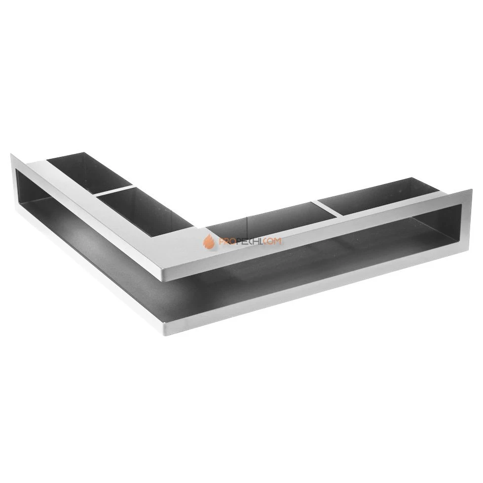 Щелевая решетка угловая 90х400х800 правая белая