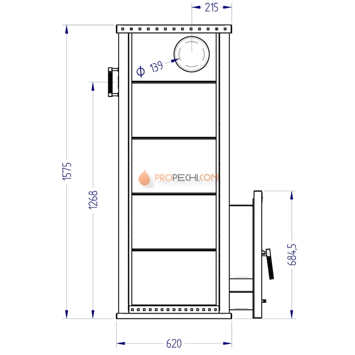 Газовая печь для бани Klover 35-RV 310S ( Серпентинит )