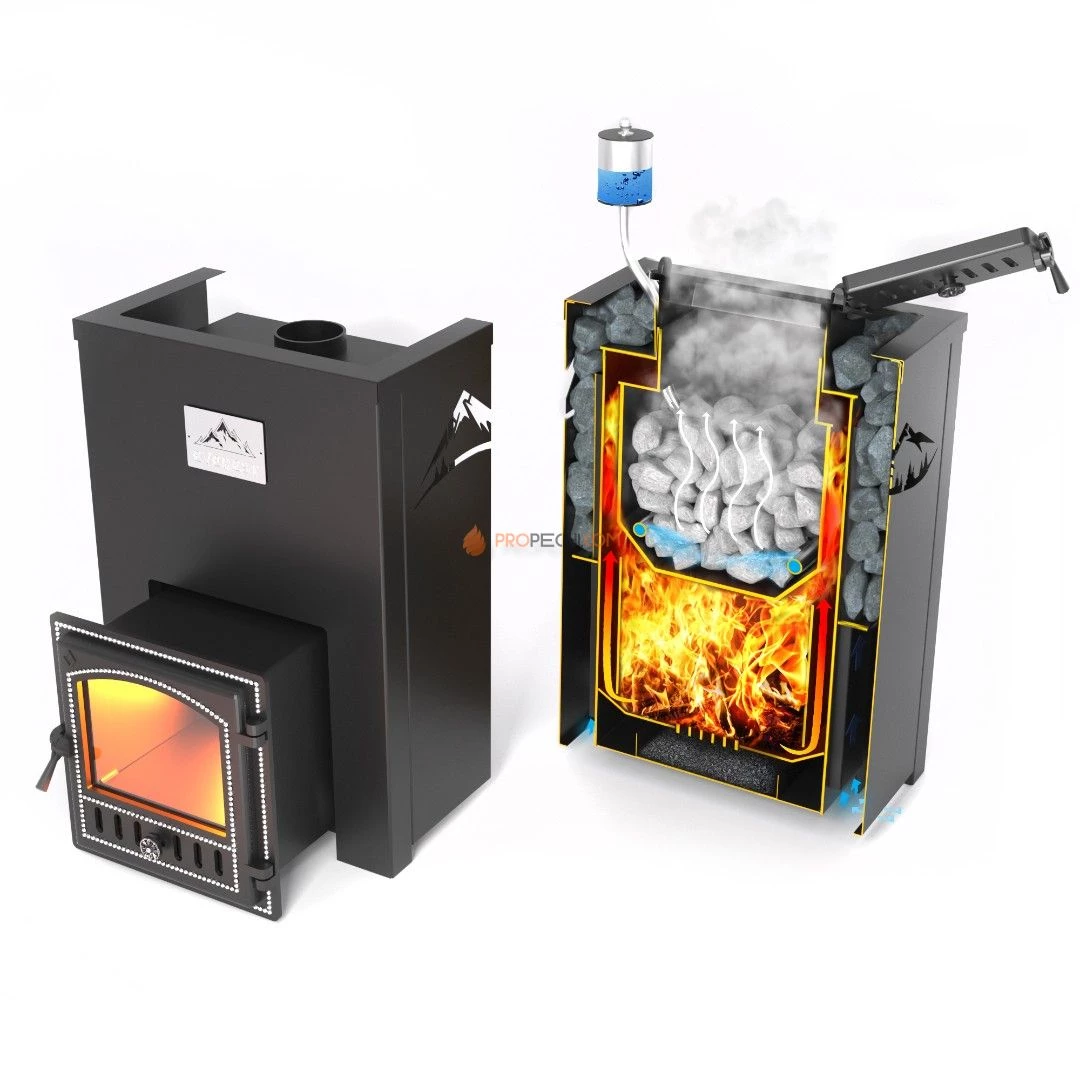 Банная печь Эверест INOX 20 (280) в кожухе КАМЫШ