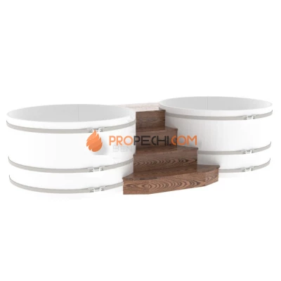 Подиум BentWood на 2 купели D 1,8 из мореной лиственницы