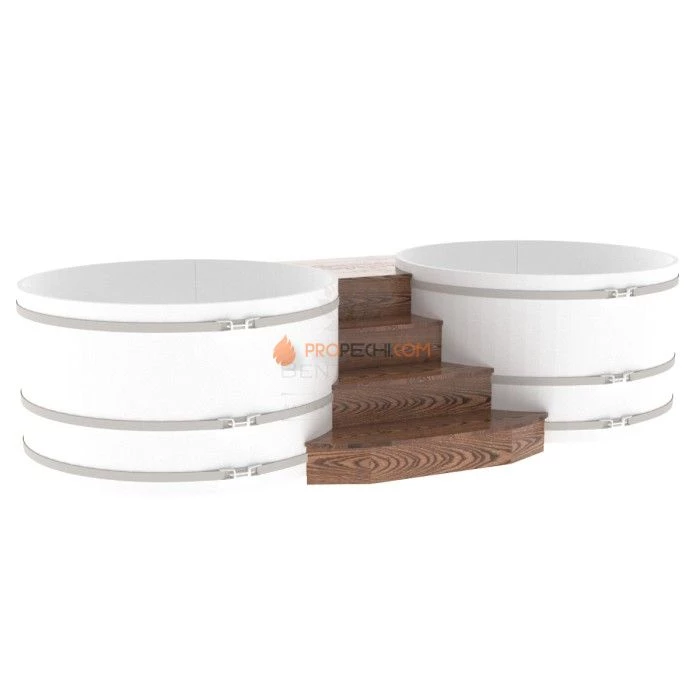 Подиум BentWood на 2 купели D 1,8 из мореной лиственницы