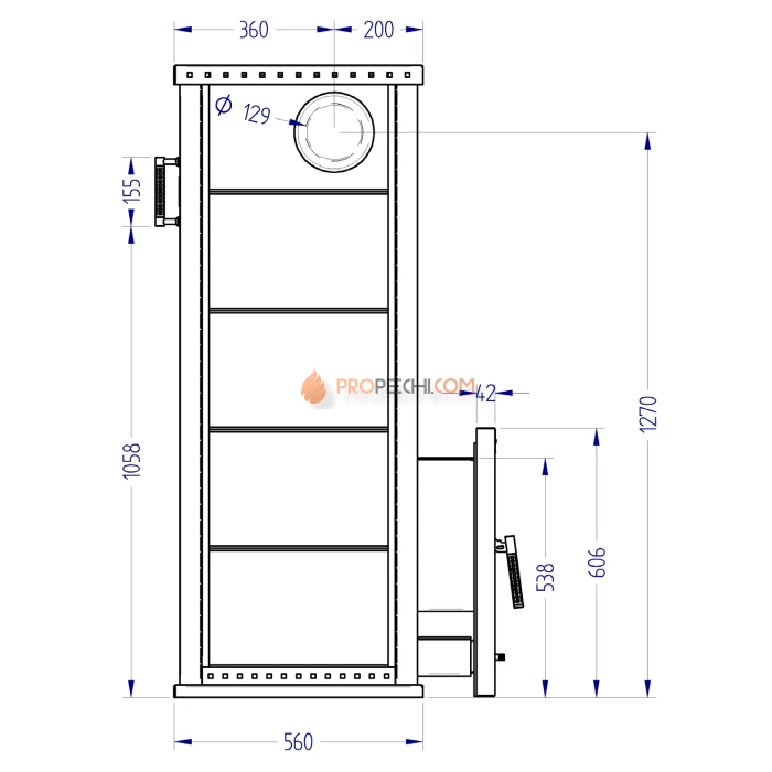 Газовая печь для бани Klover RT 20-RV 310S ( Талькомагнезит Радиатор )