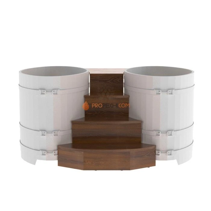 Подиум BentWood на 2 купели 0,8х1,42 из мореного дуба