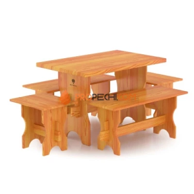 Комплект мебели BentWood (стол, скамейки из лиственницы) - 6 чел.