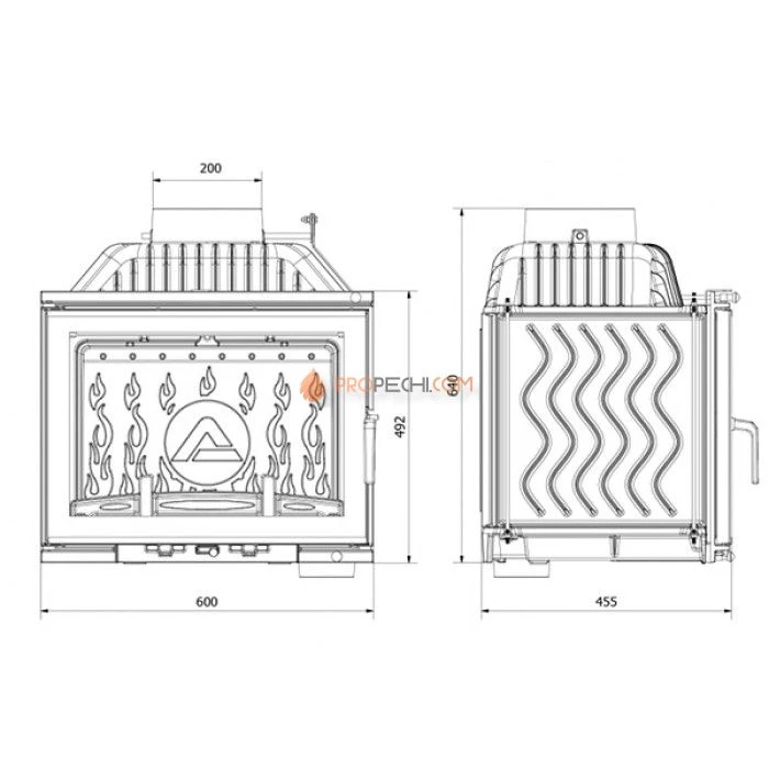 Каминная топка KAWMET W17 EKO 12,3 кВт