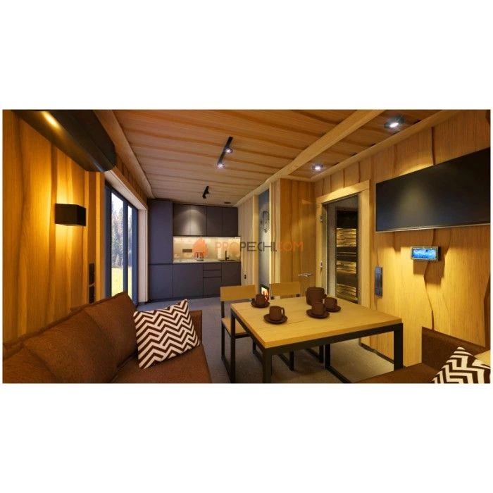 Каркасная двухмодульная баня Woodson Twin 6х5 (утепление 150)