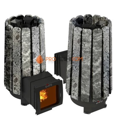 Дровяная печь для бани Grill’D Cometa 180 Vega Long Window Max, Stone (Серпентинит)