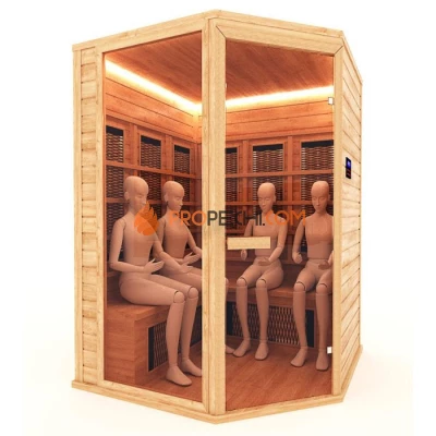 Сауна инфракрасная НКЗ керамика 6-местная угловая 180x210x200 см
