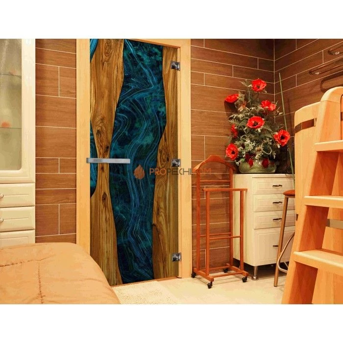 Дверь для бани DoorWood с фотопечатью (СЛЭБ-07), 2000x800 мм