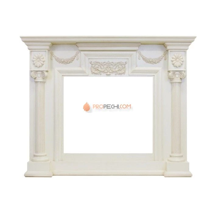 Каминокомплект Royal Flame London - Слоновая кость с патиной с очагом Vision 30 EF LED FX