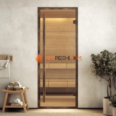 Дверь для хамама DoorWood АРТ Wood 85 Бронза, 2000x900 мм