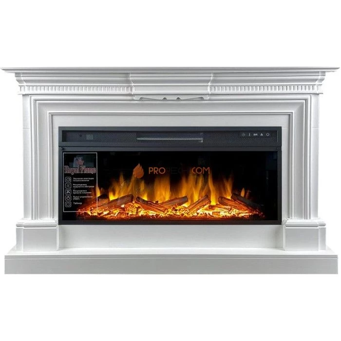 Каминокомплект Royal Flame Chelsea - Белый (Ширина 1350 мм) с очагом Vision 42 LOG LED