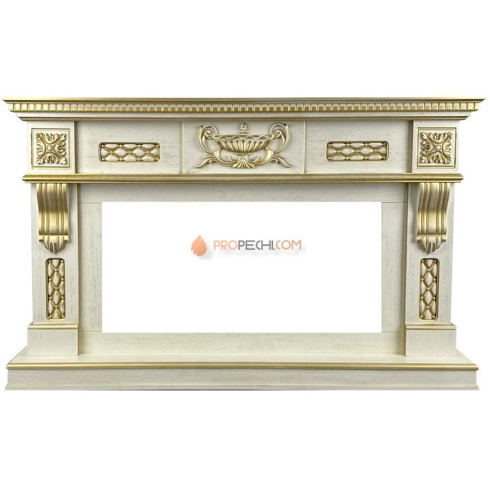 Каминокомплект Royal Flame Corsica - Слоновая кость с патиной (Ширина 1500 мм) с очагом Vision 42 LED