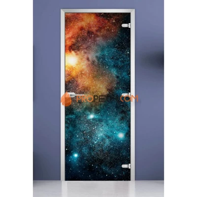 Стеклянная межкомнатная дверь DoorWood с фотопечатью Space-15, 2000х600 мм