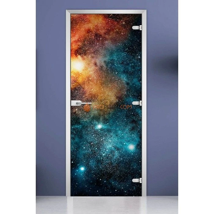 Стеклянная межкомнатная дверь DoorWood с фотопечатью Space-15, 2000х600 мм