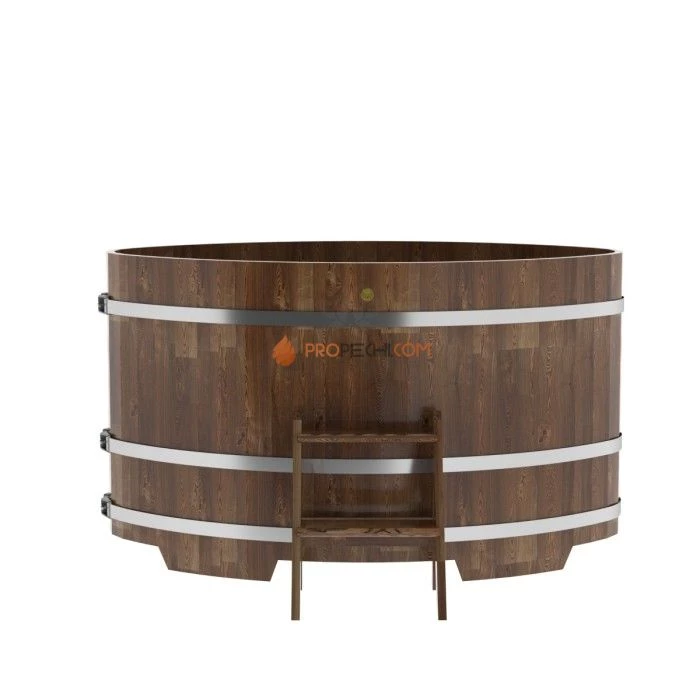 Купель BentWood овальная из сращенных ламелей мореной лиственницы 1,02х1,68