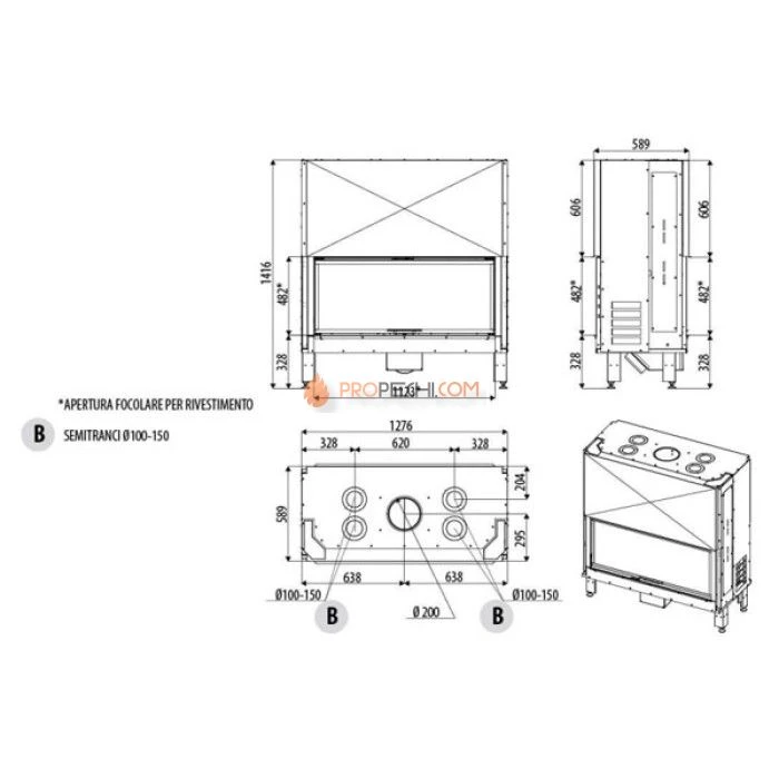 Каминная топка MCZ Plasma 115B Wood