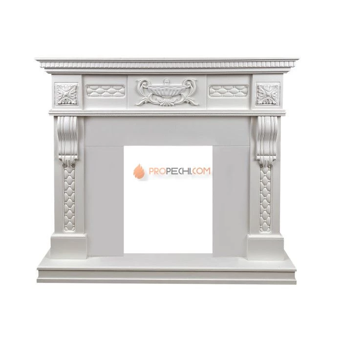 Каминокомплект Royal Flame Corsica - Матовый белый (Ширина 1100) с Электрическим очагом Royal Flame Aspen Black