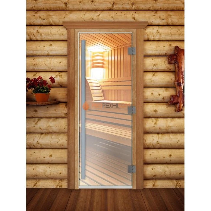 Дверь для бани DoorWood Престиж Прозрачная, 2000x800 мм