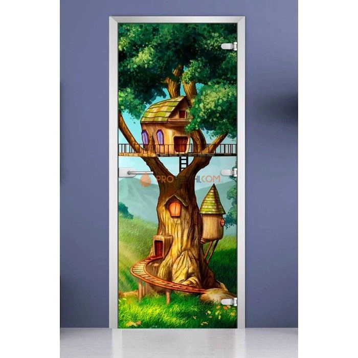 Стеклянная межкомнатная дверь DoorWood с фотопечатью Kids-03, 2000х800 мм