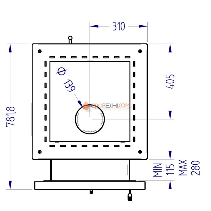Газовая печь для бани Klover 35-RV 310S ( Серпентинит )