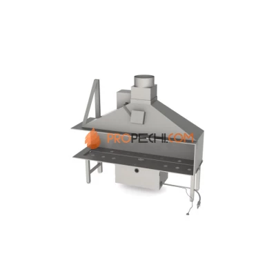 Газовая топка Vero Design Nippon Угловой левый (900x750 мм) D250 мм, горелка Line burner