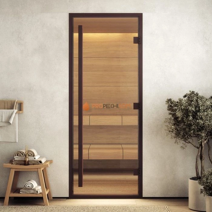 Дверь для хамама DoorWood АРТ Wood 47 Прозрачное, 2100x800 мм