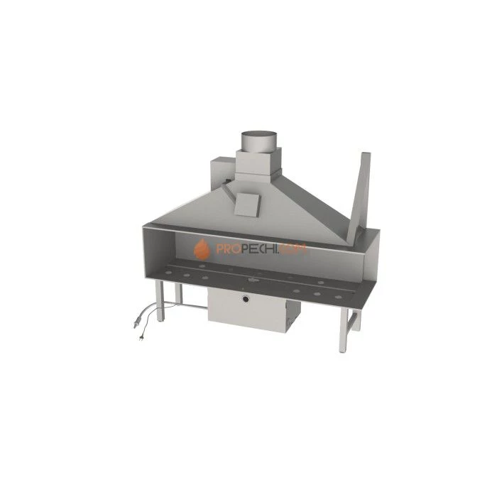 Газовая топка Vero Design Nippon Угловой правый (2500x750 мм) D350 мм, горелка VLK burner