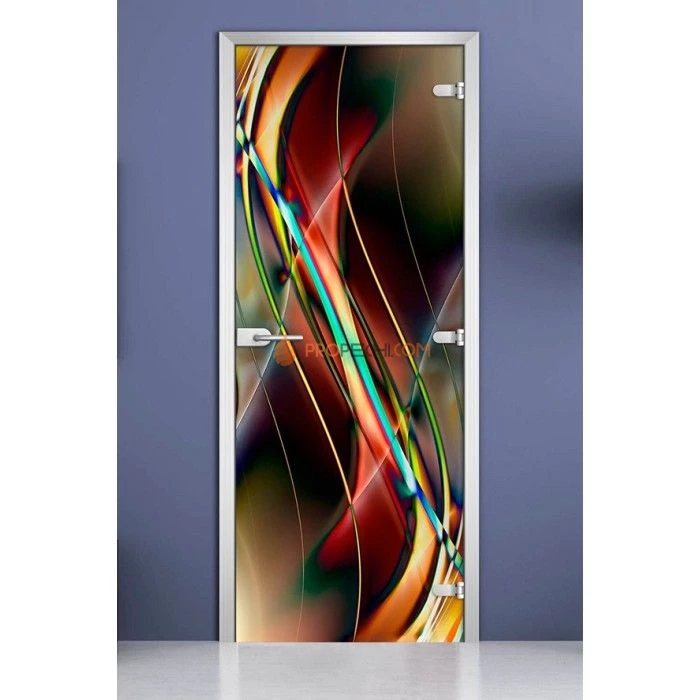 Стеклянная межкомнатная дверь DoorWood с фотопечатью Abstraction-15, 2000х800 мм