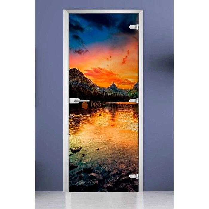 Стеклянная межкомнатная дверь DoorWood с фотопечатью Nature-16, 2000х700 мм