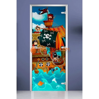 Стеклянная межкомнатная дверь DoorWood с фотопечатью Kids-13, 2000х700 мм