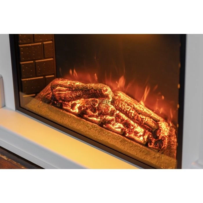 Каминокомплект Royal Flame Corsica - Матовый белый (Ширина 1100) с Электрическим очагом Royal Flame Aspen Black