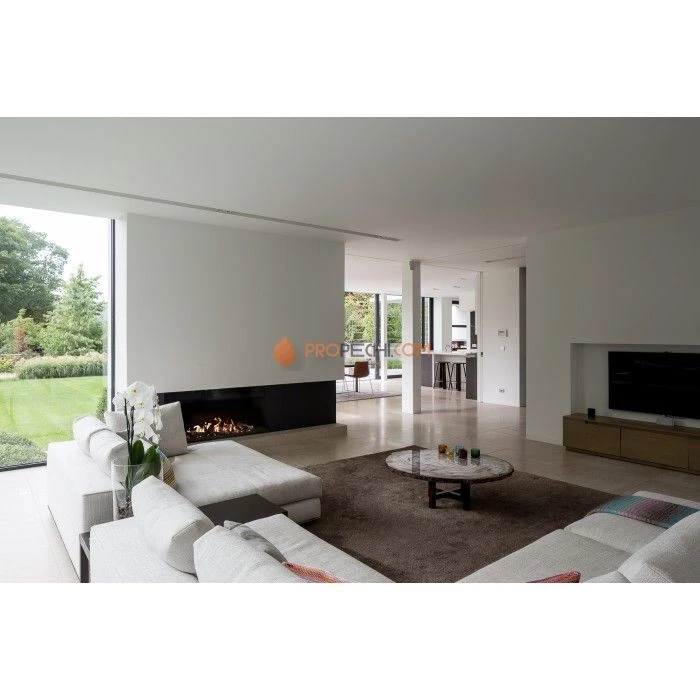 Газовая топка Vero Design Nippon Угловой правый (2500x750 мм) D350 мм, горелка VLK burner