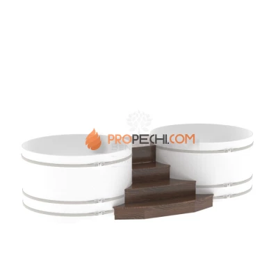 Подиум BentWood на 2 купели D 2,0х1,2 из мореного дуба