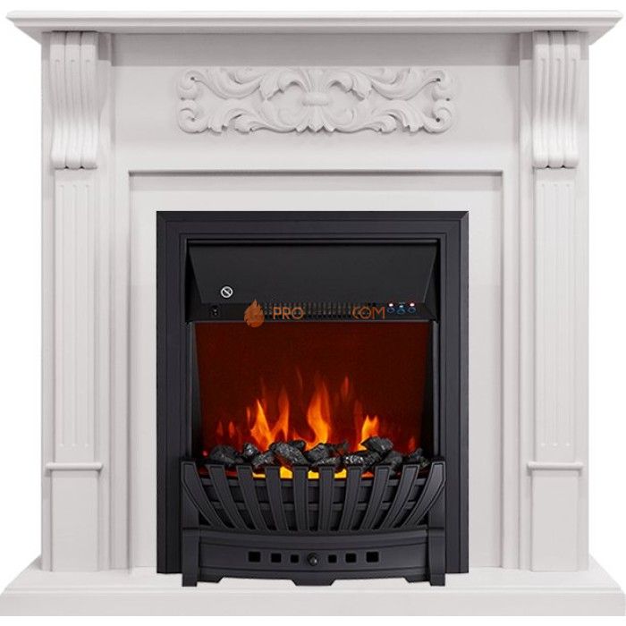 Каминокомплект Royal Flame Venice - Фактурный белый с очагом Aspen Black