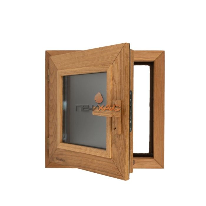Окно Woodson PRO 40x40, стекло GREY дуб, левое