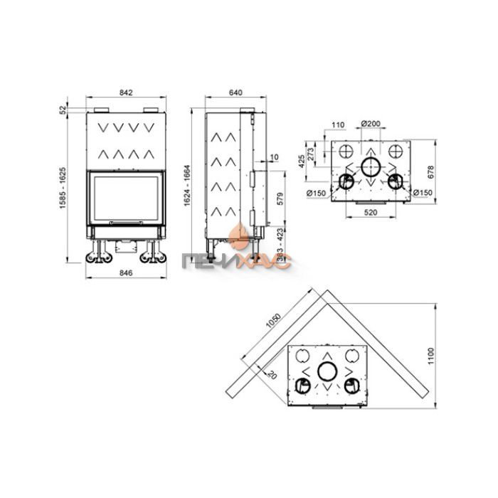 Каминная топка La Nordica Monoblocco in Ironker 750 Piano